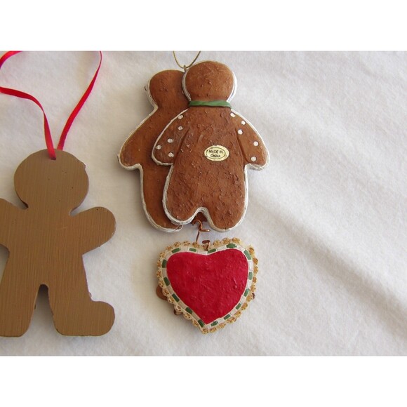 Lot 3x Christmas Gingerbread House Ornaments 6" Grandma Grandpa Man Woman - Picture 8 of 16